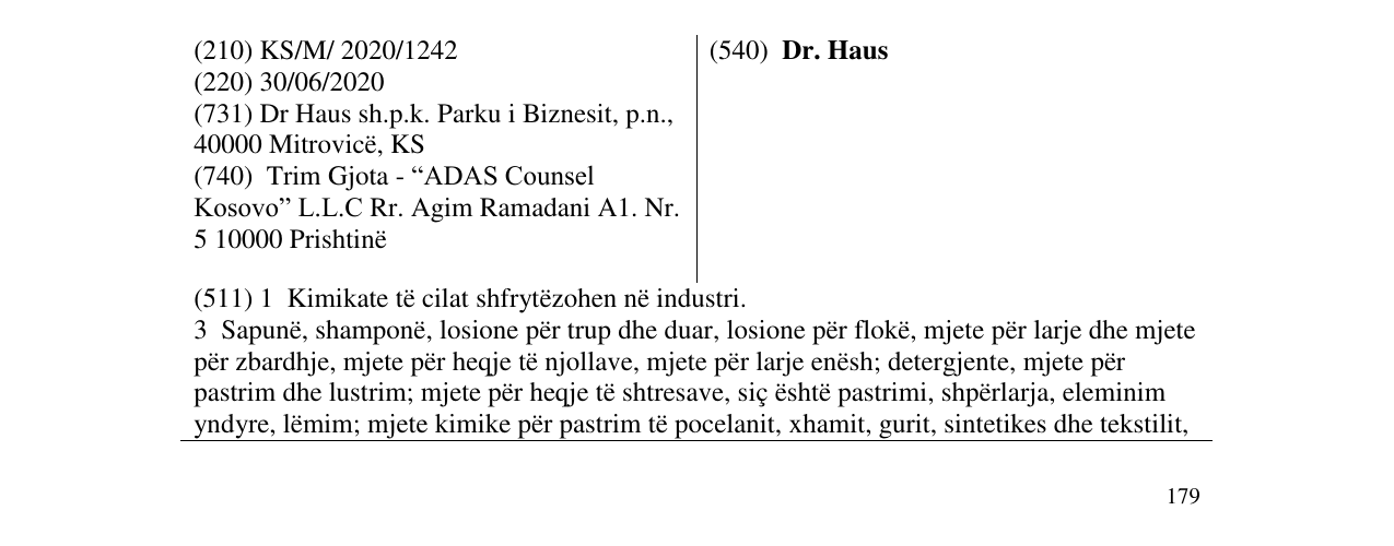 Zëri i markës Dr. Haus në buletin