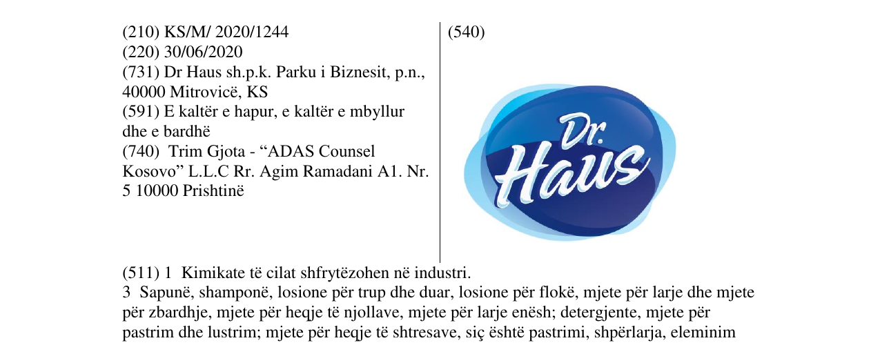 Zëri i markës Dr.Haus në buletin