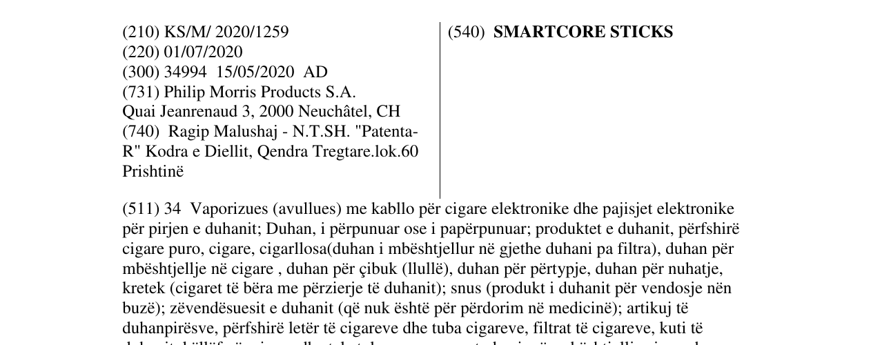 Zëri i markës SMARTCORE STICKS në buletin