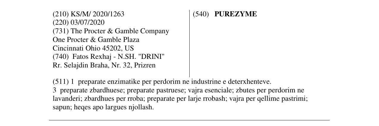 Zëri i markës PUREZYME në buletin