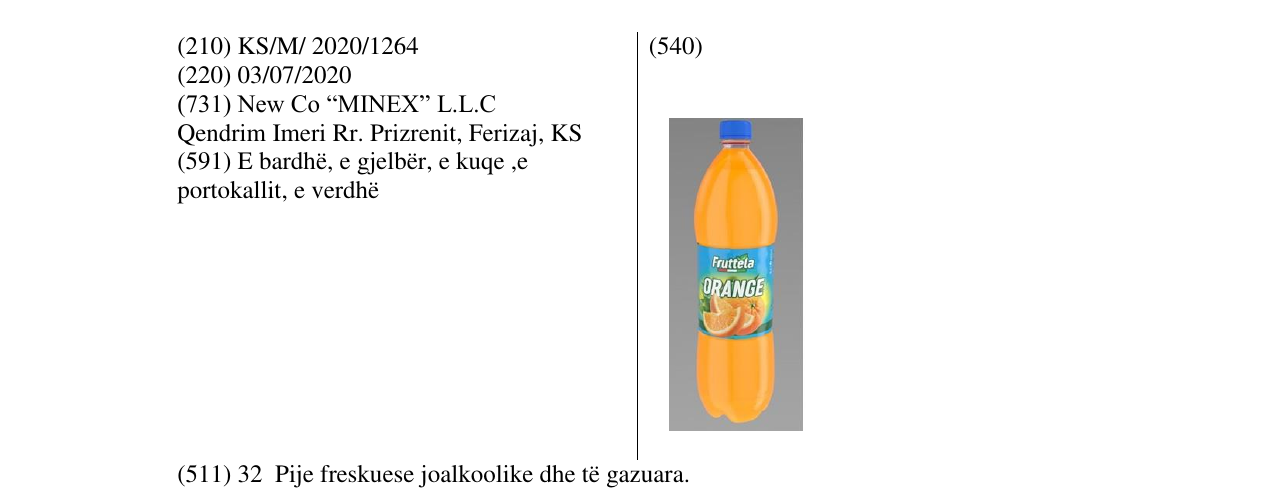 Zëri i markës FRUTELLA ORANGE në buletin