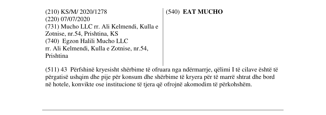 Zëri i markës EAT MUCHO në buletin