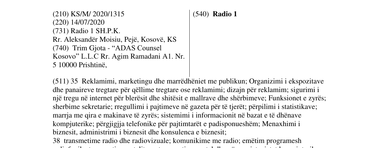Zëri i markës Radio 1 në buletin