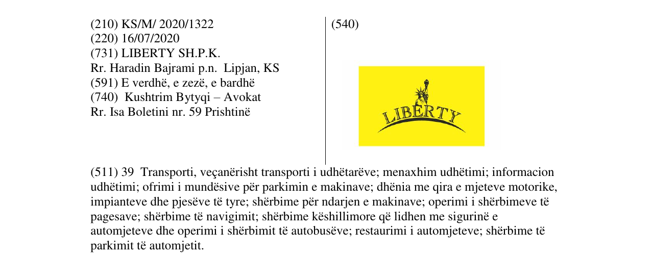 Zëri i markës LIBERTY në buletin