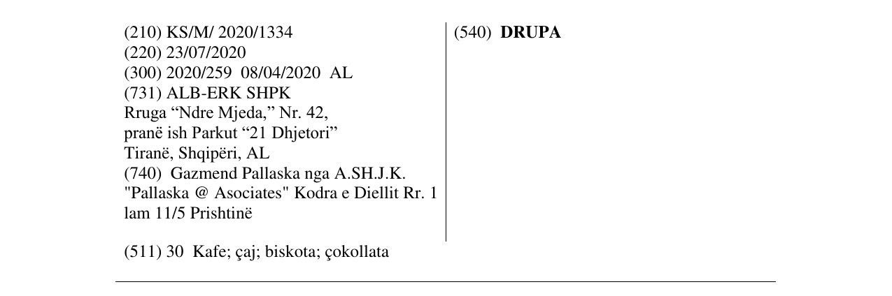 Zëri i markës DRUPA në buletin