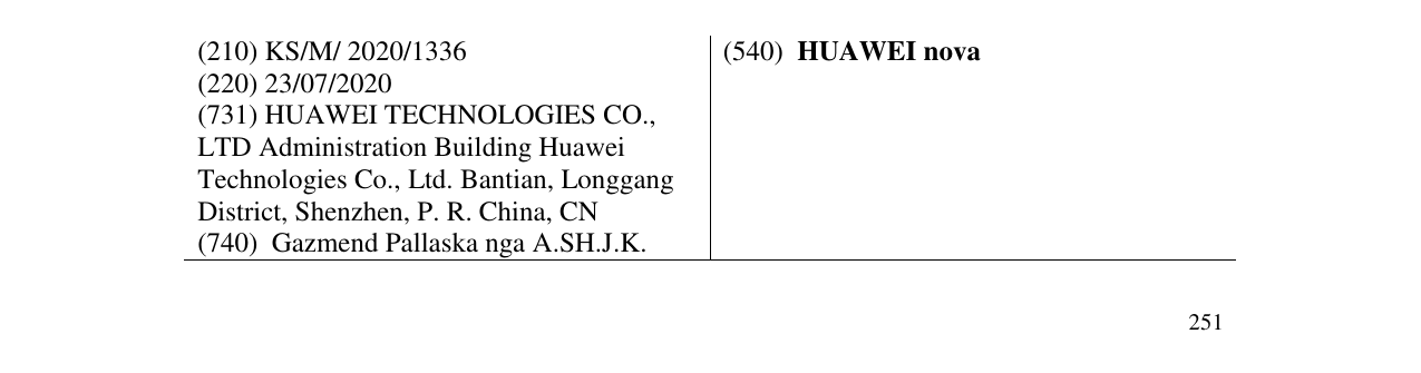 Zëri i markës HUAWEI nova në buletin