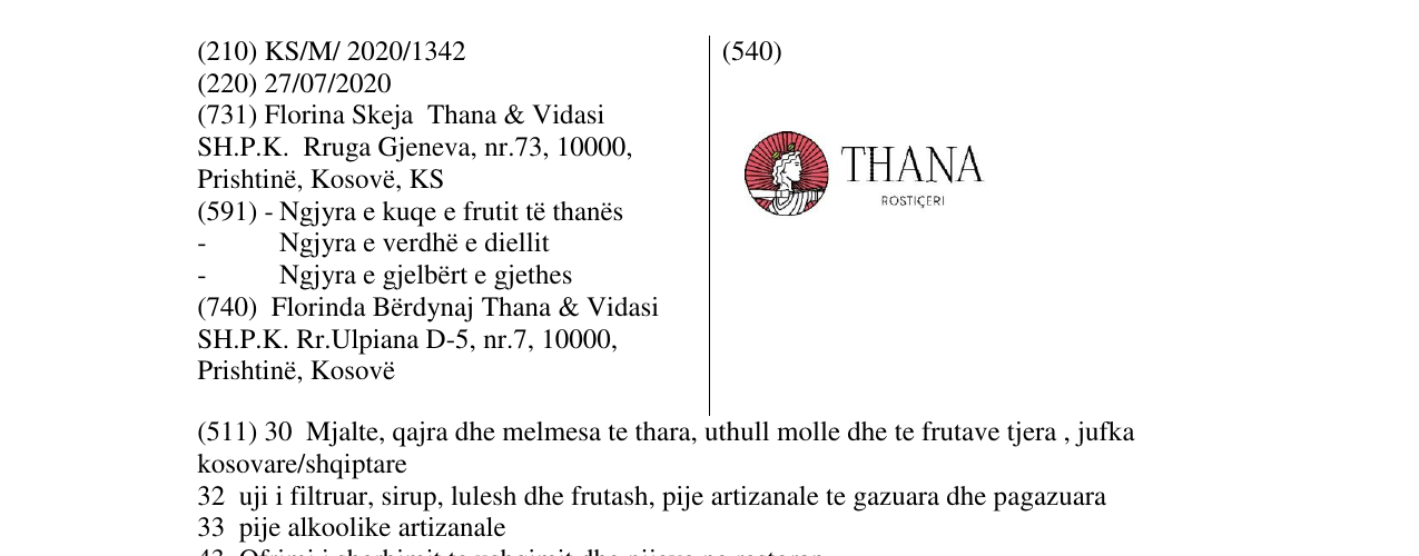 Zëri i markës THANA në buletin