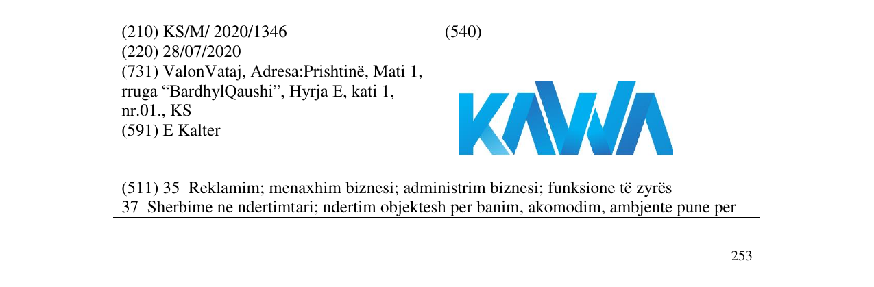 Zëri i markës KAWA në buletin