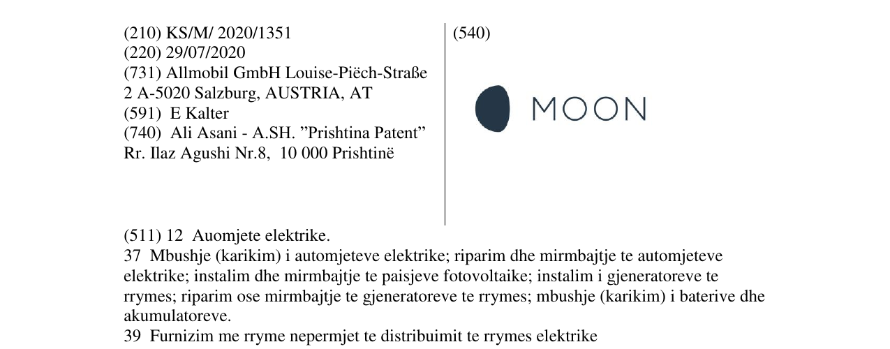 Zëri i markës MOON në buletin