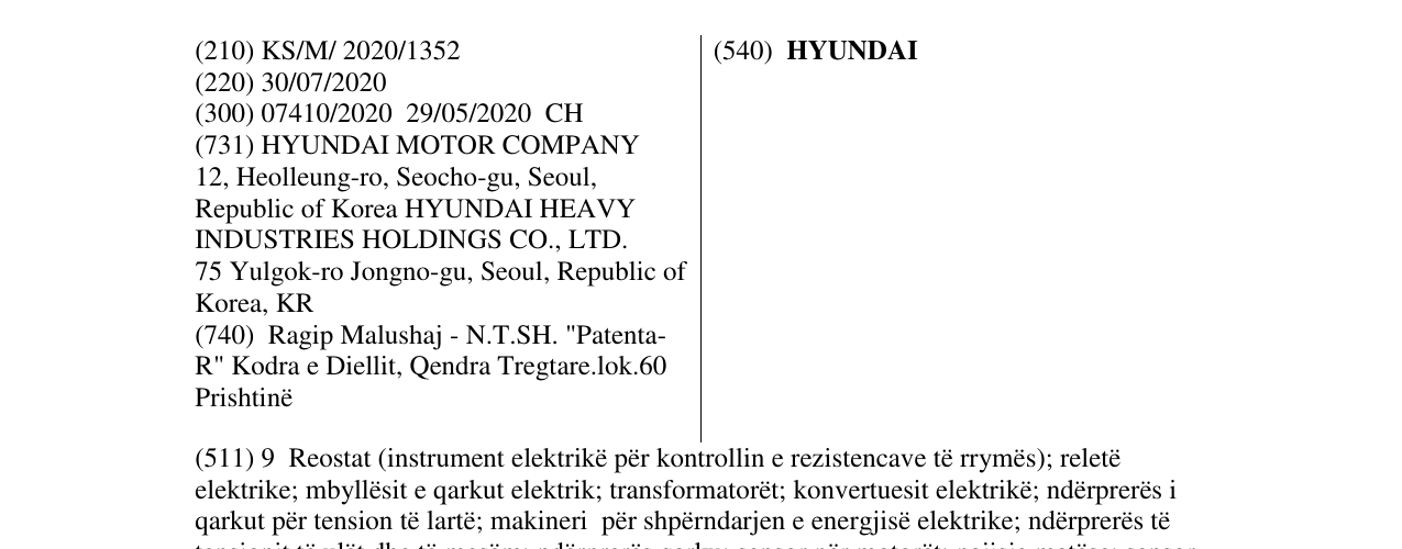 Zëri i markës HYUNDAI në buletin