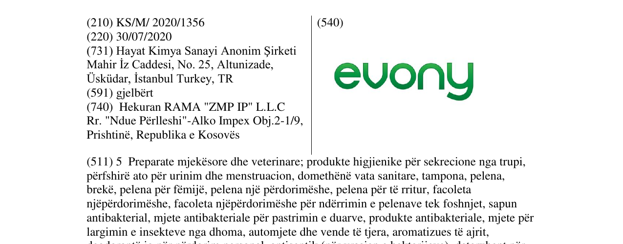 Zëri i markës evony në buletin
