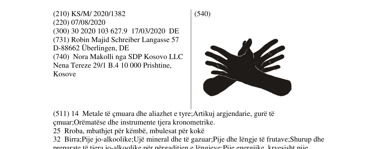 Zëri i markës TWO HANDS në buletin