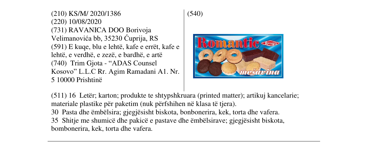 Zëri i markës Romantic në buletin