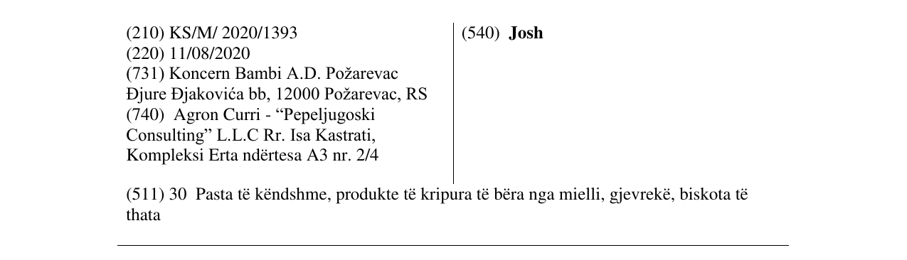 Zëri i markës Josh në buletin