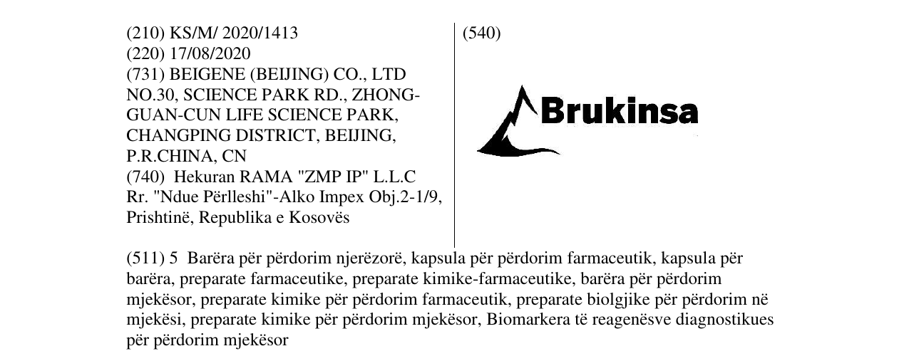 Zëri i markës Brukinsa në buletin