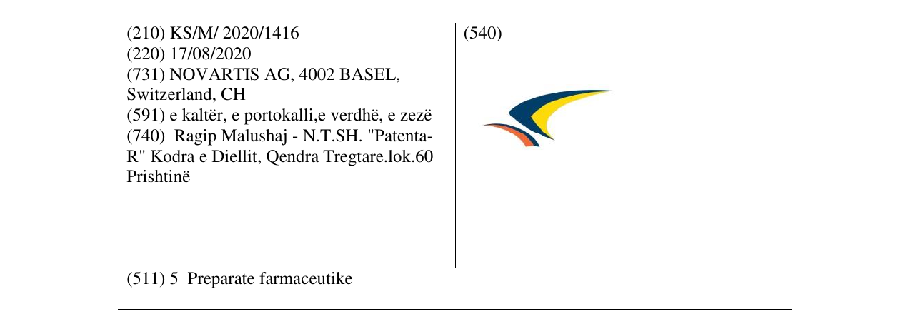 Zëri i markës NOVARTIS në buletin