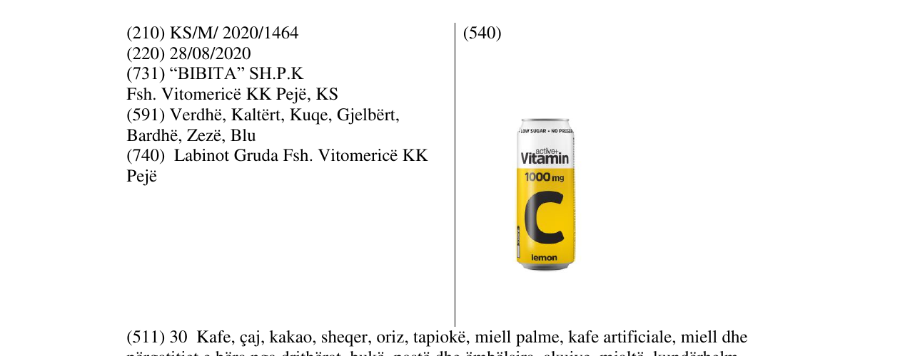 Zëri i markës vitamin C në buletin