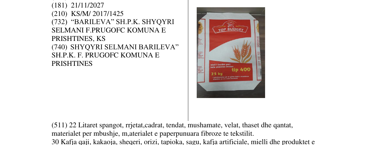 Zëri i markës Markë figurative në buletin