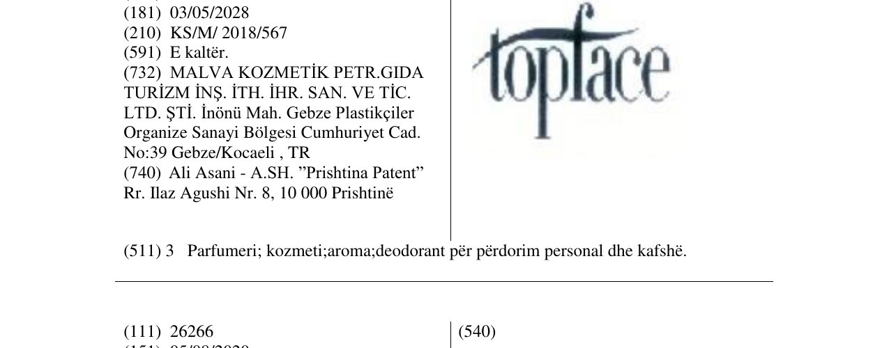 Zëri i markës topface në buletin