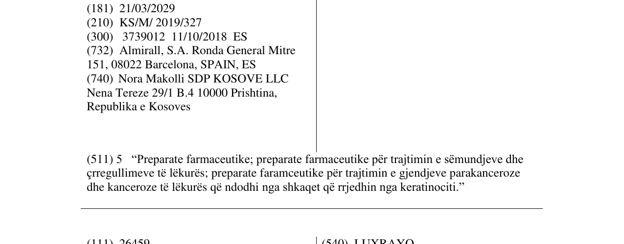 Zëri i markës KLISYRI në buletin