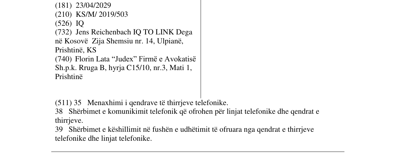 Zëri i markës IQ TO në buletin