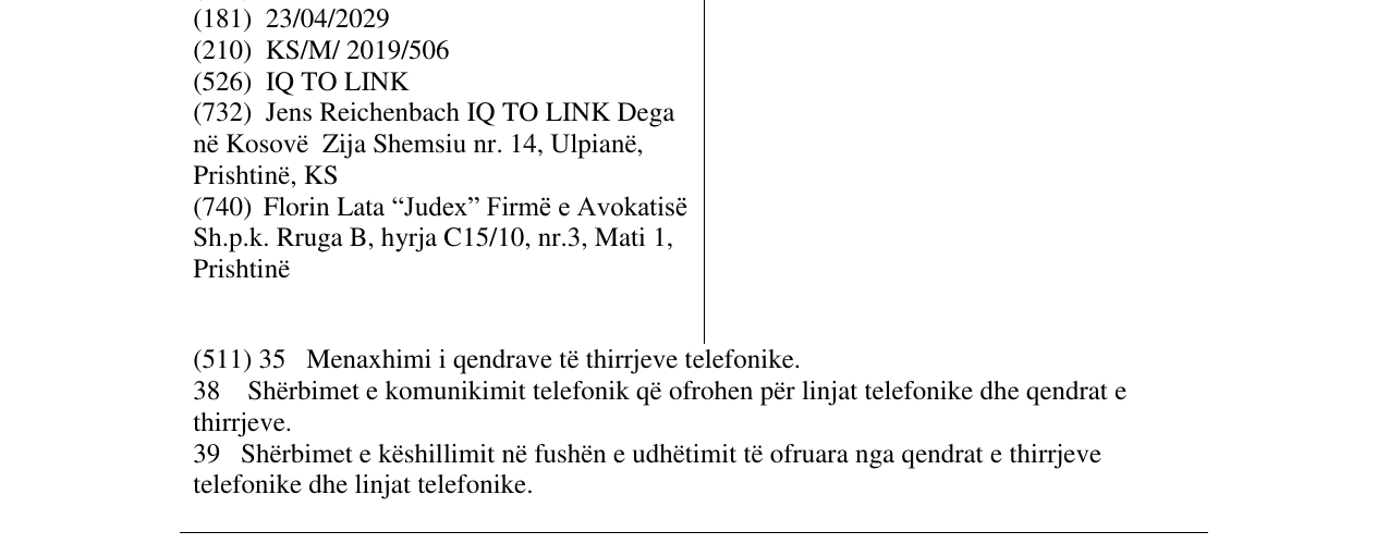 Zëri i markës IQ TO LINK në buletin