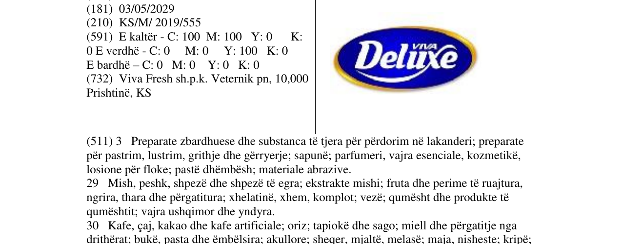 Zëri i markës Deluxe në buletin