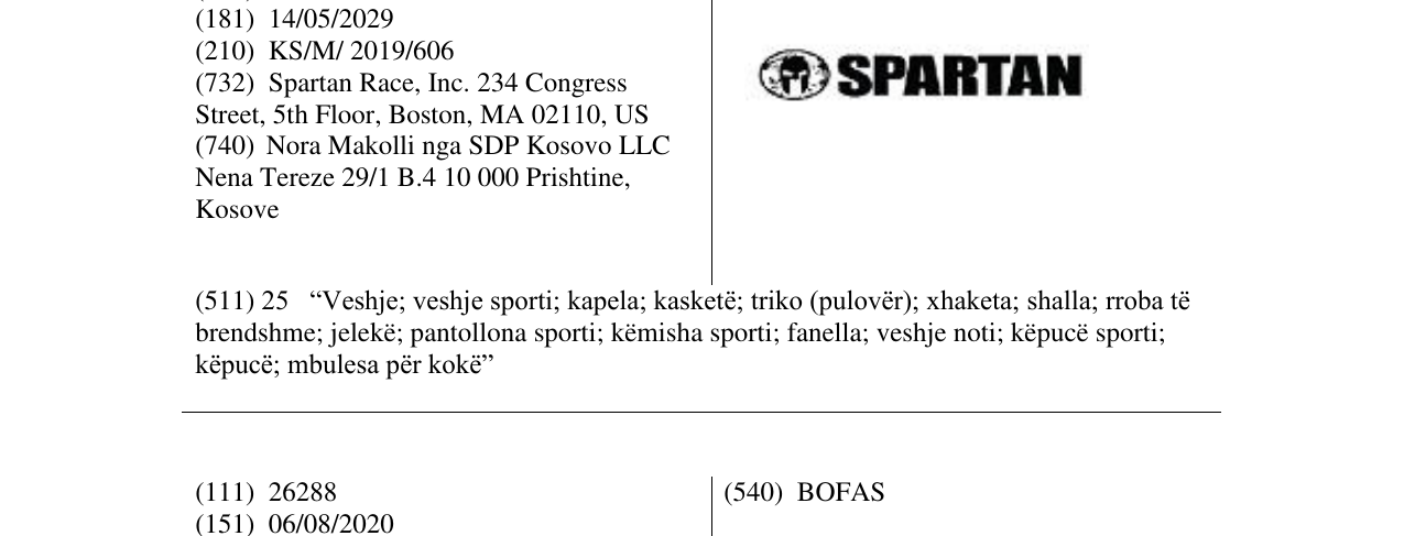 Zëri i markës SPARTAN në buletin