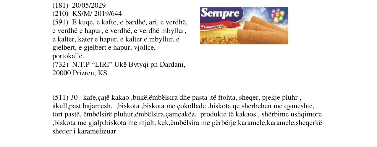 Zëri i markës Sempre në buletin