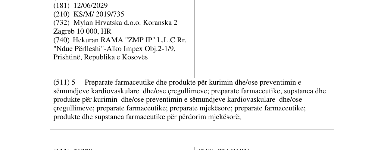 Zëri i markës SOLVEN në buletin