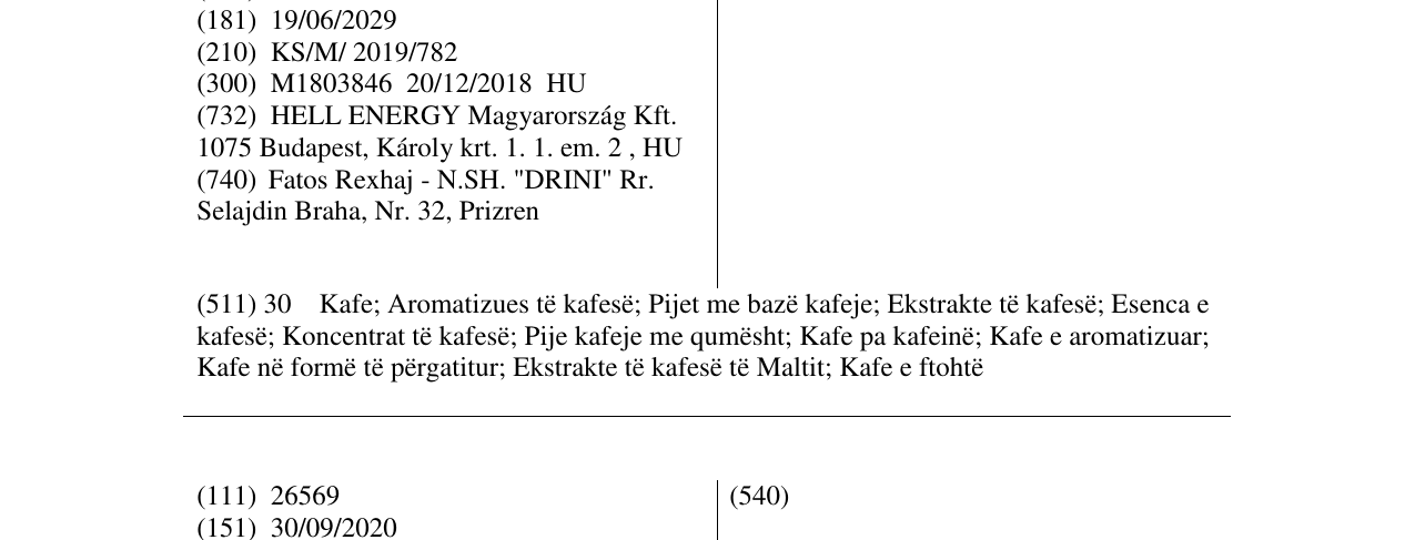Zëri i markës HELL në buletin