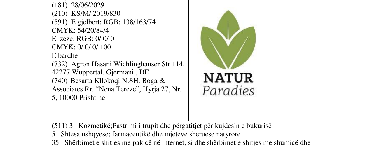 Zëri i markës Markë figurative në buletin