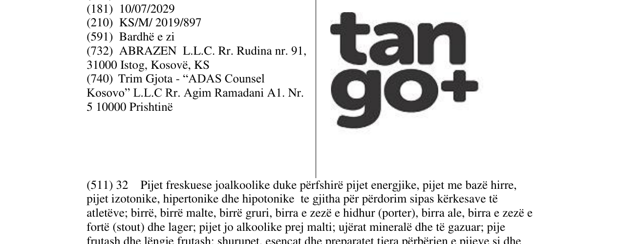 Zëri i markës tango+ në buletin