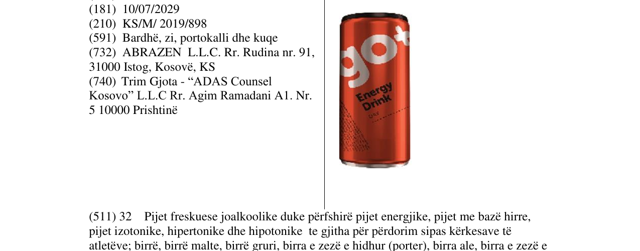 Zëri i markës Energy Drink në buletin