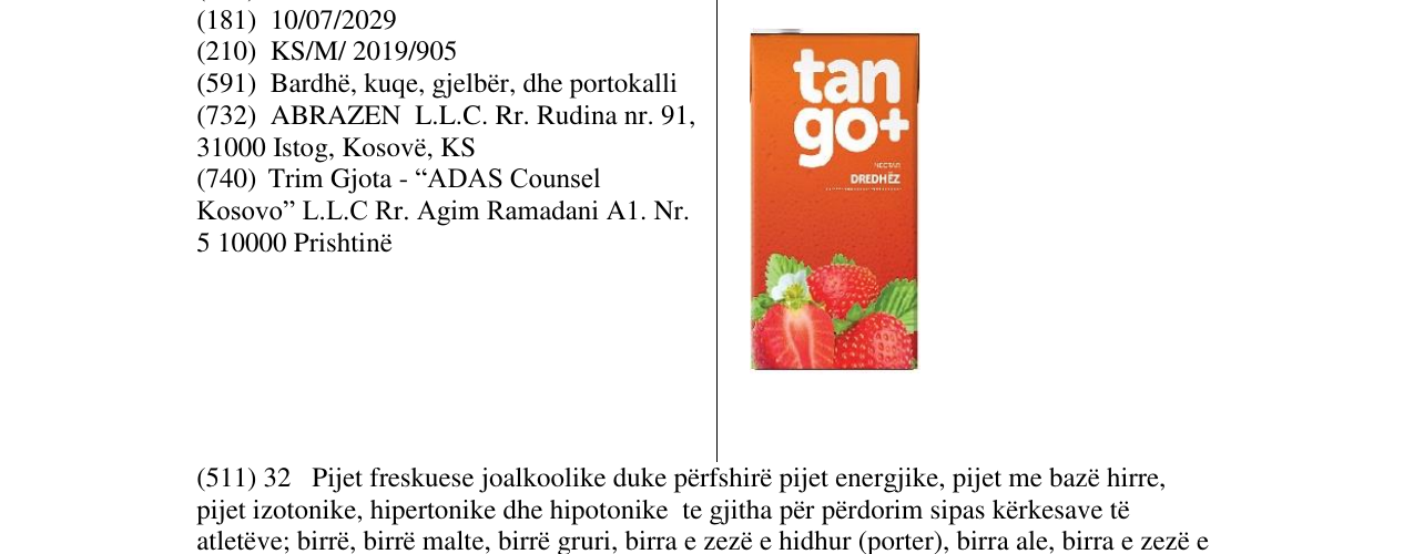 Zëri i markës tango+ Dredhëz në buletin