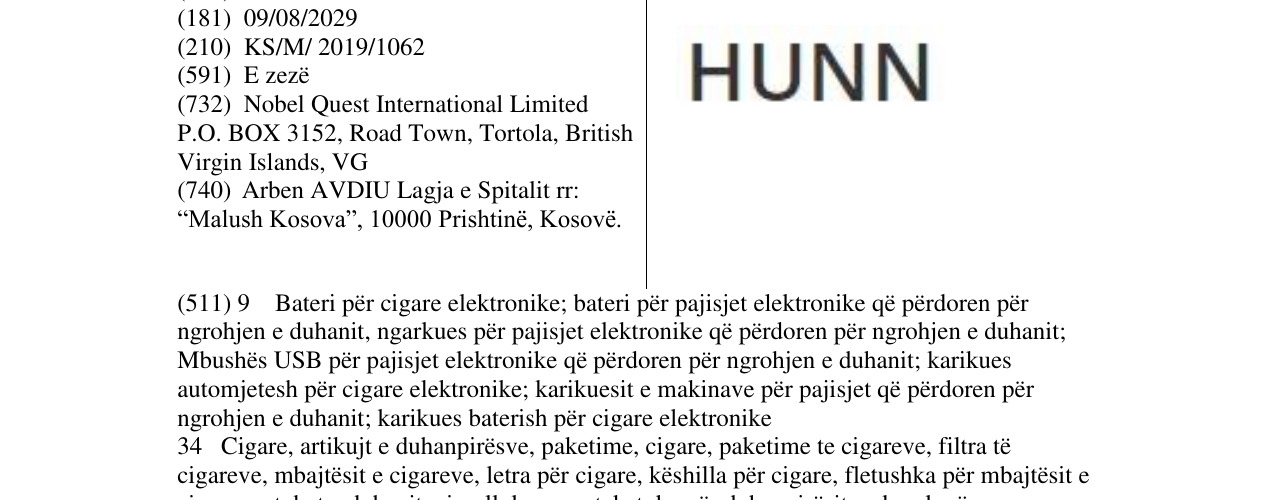 Zëri i markës HUNN në buletin