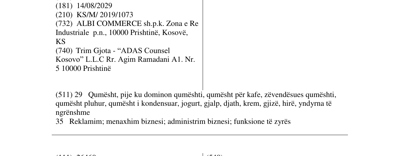 Zëri i markës GRATA në buletin