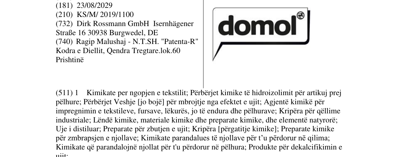 Zëri i markës domol në buletin