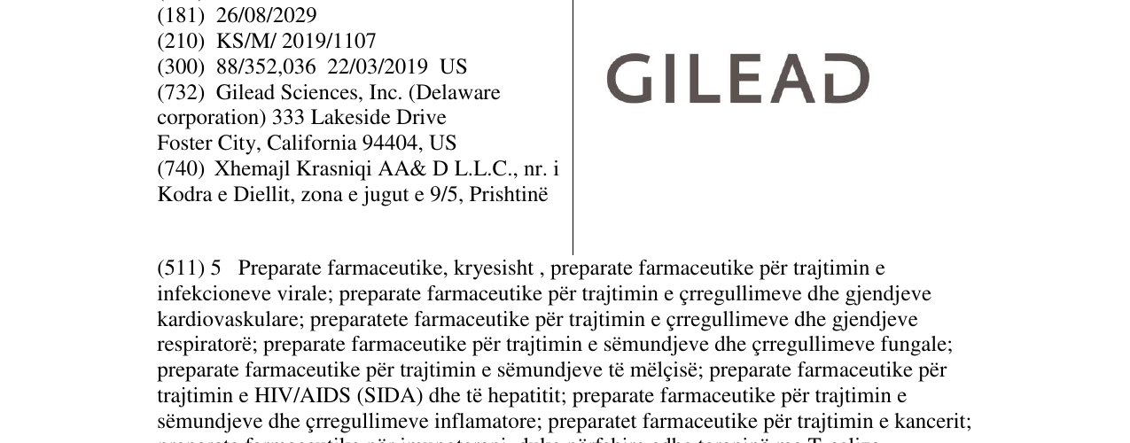 Zëri i markës GILEAD në buletin
