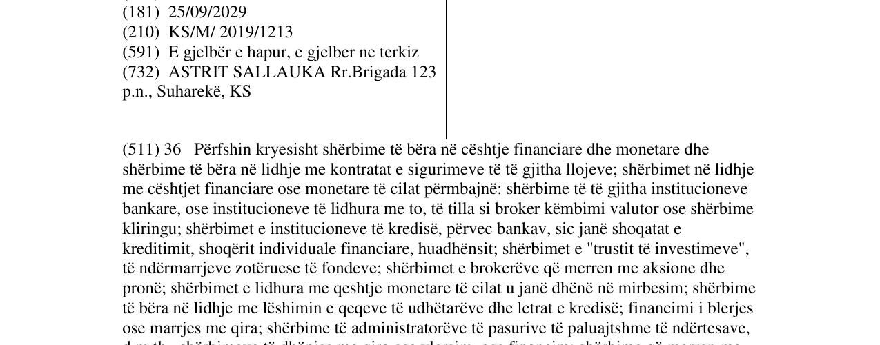 Zëri i markës vllesapagesa në buletin
