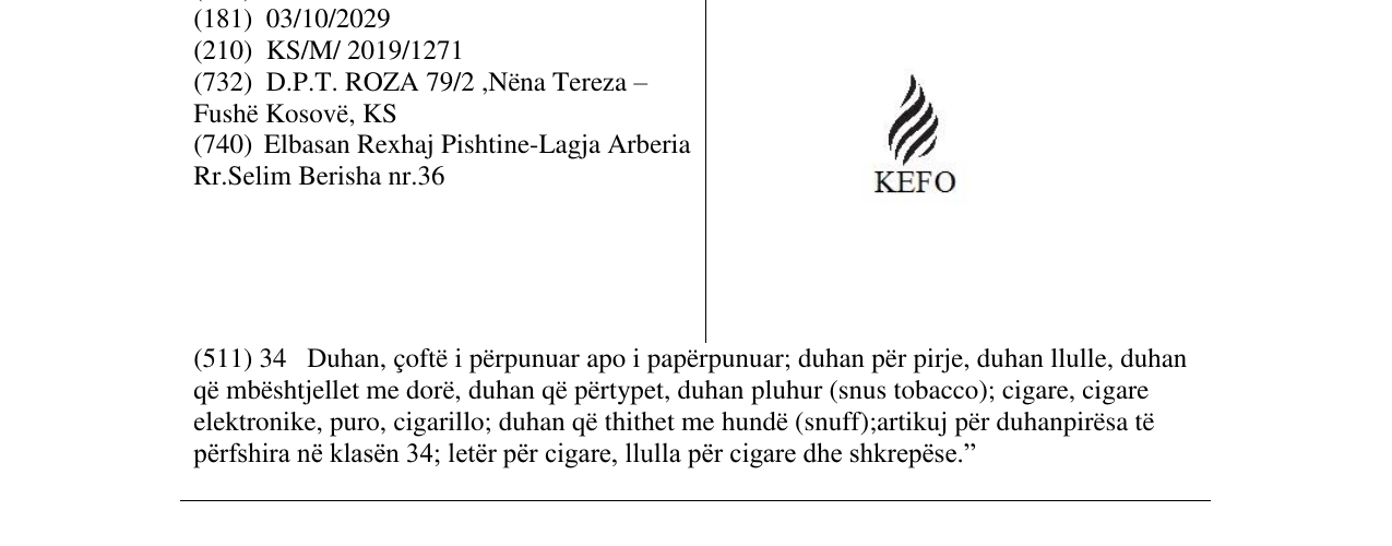Zëri i markës KEFO në buletin