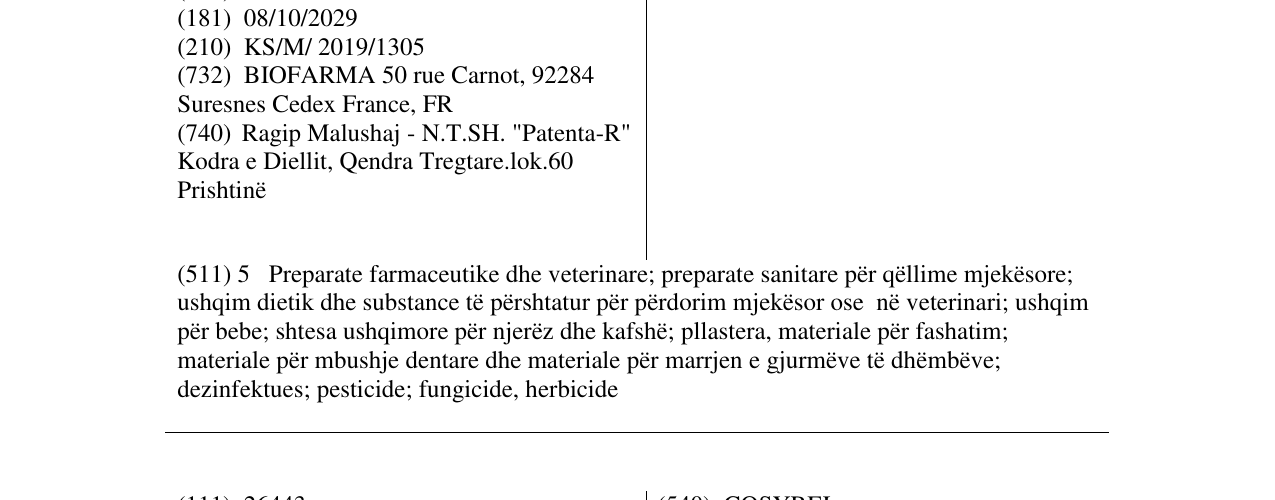 Zëri i markës PRESTILOL në buletin