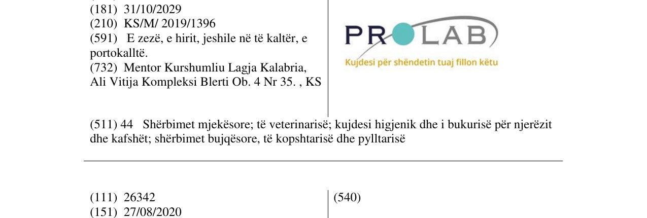 Zëri i markës PROLAB në buletin