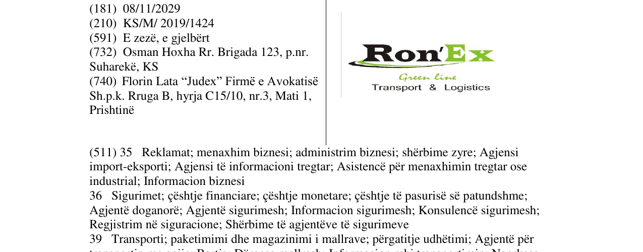Zëri i markës Rone'Ex në buletin