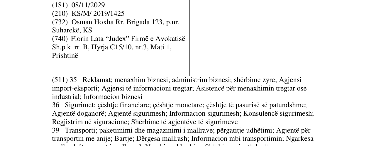 Zëri i markës RONEX në buletin