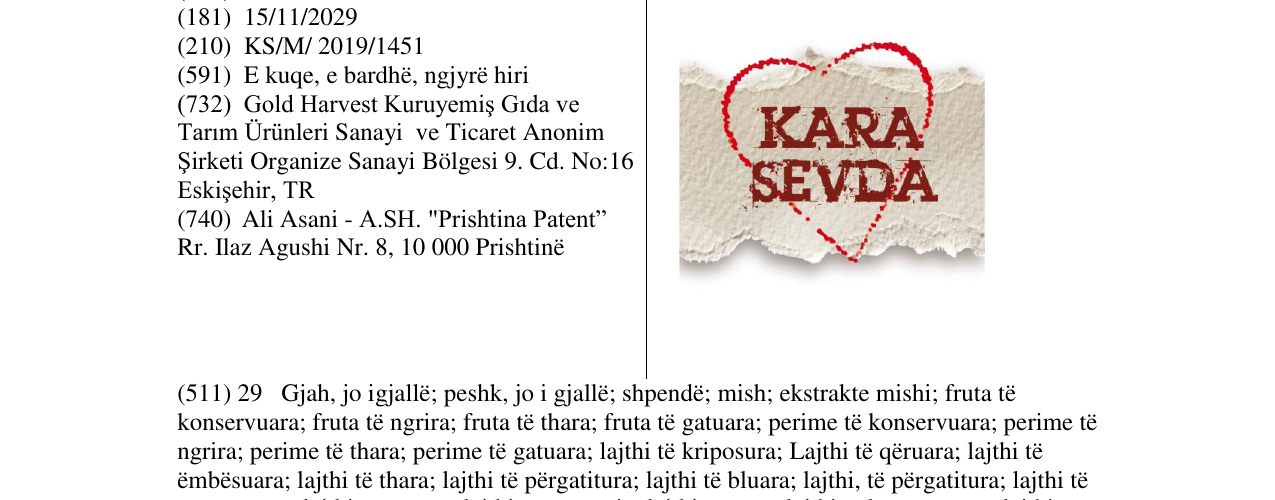 Zëri i markës KARA SEVDA në buletin