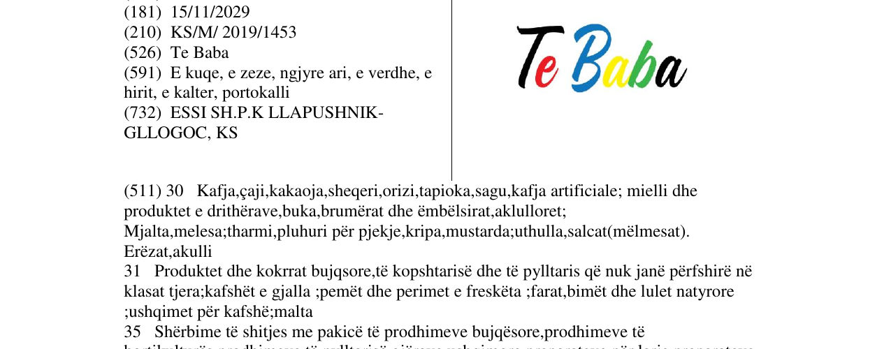 Zëri i markës Te Baba në buletin