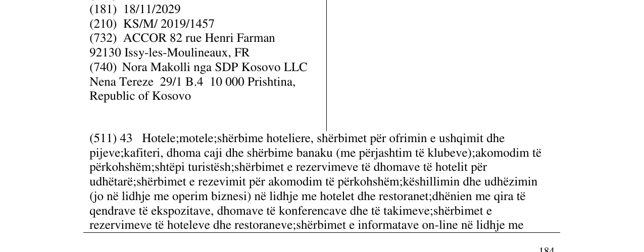 Zëri i markës MERCURE në buletin