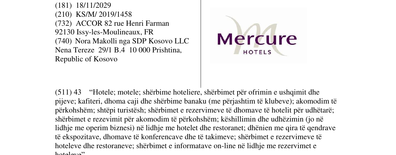 Zëri i markës Mercure Hotels në buletin