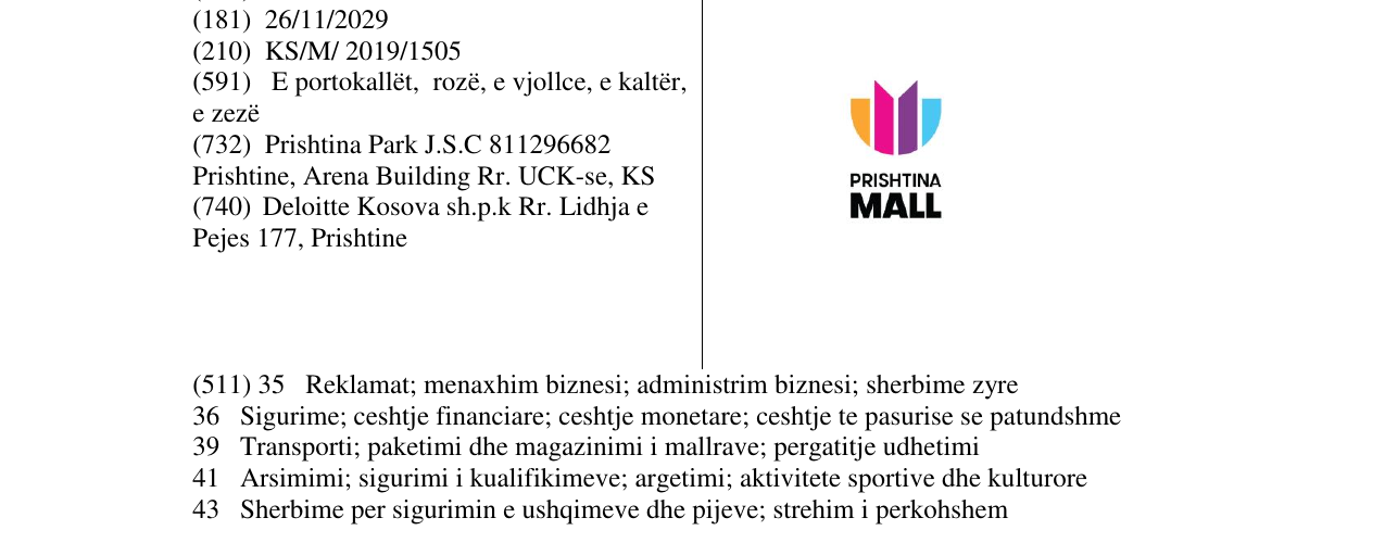 Zëri i markës PRISHTINA MALL në buletin